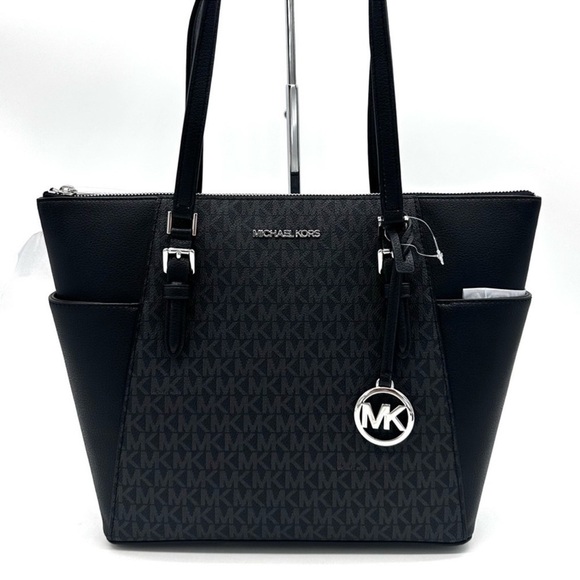 Michael Kors Large Charlotte Tote Bag Black - Picture 1 of 10